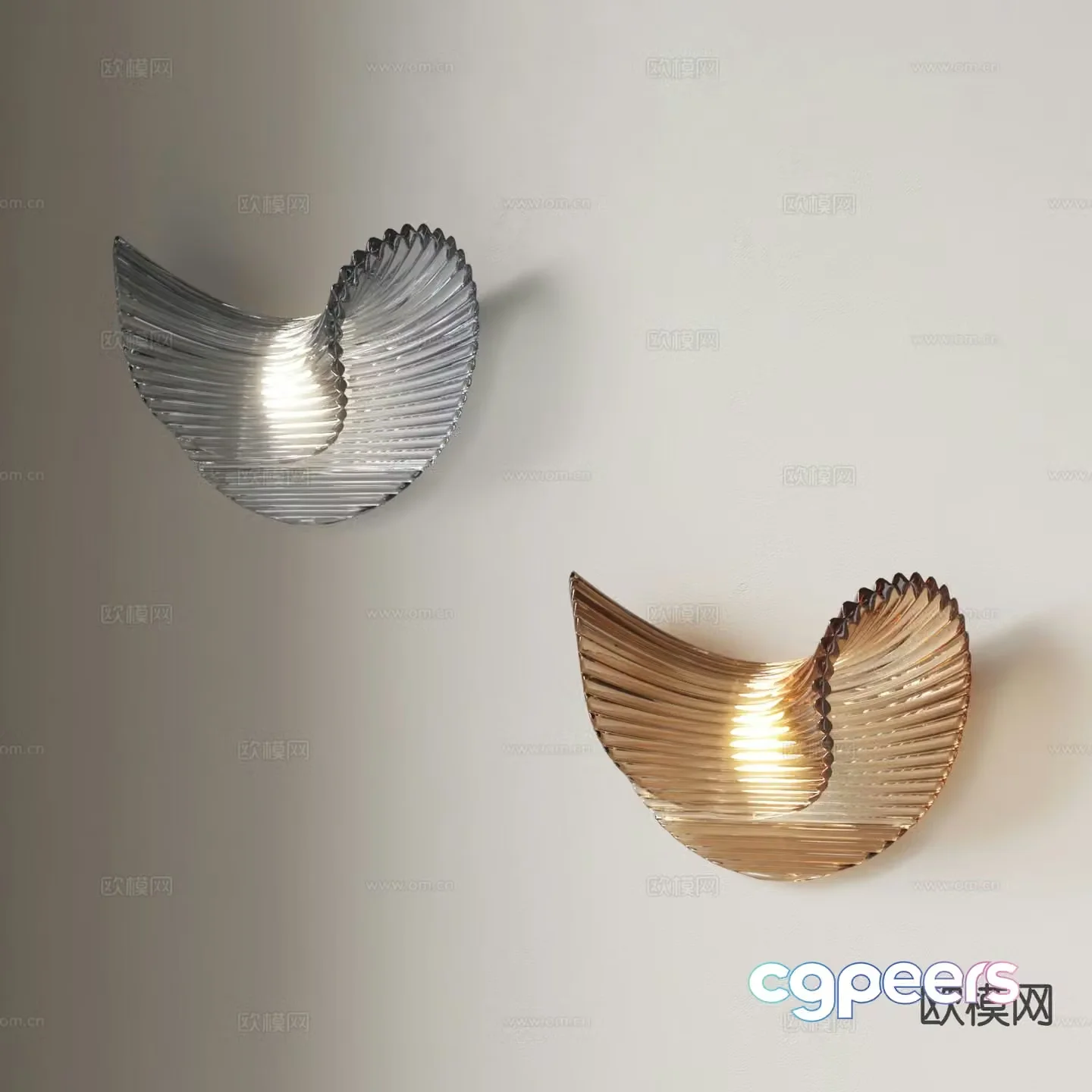 Glass wall lamp simple wall lamp 3d model