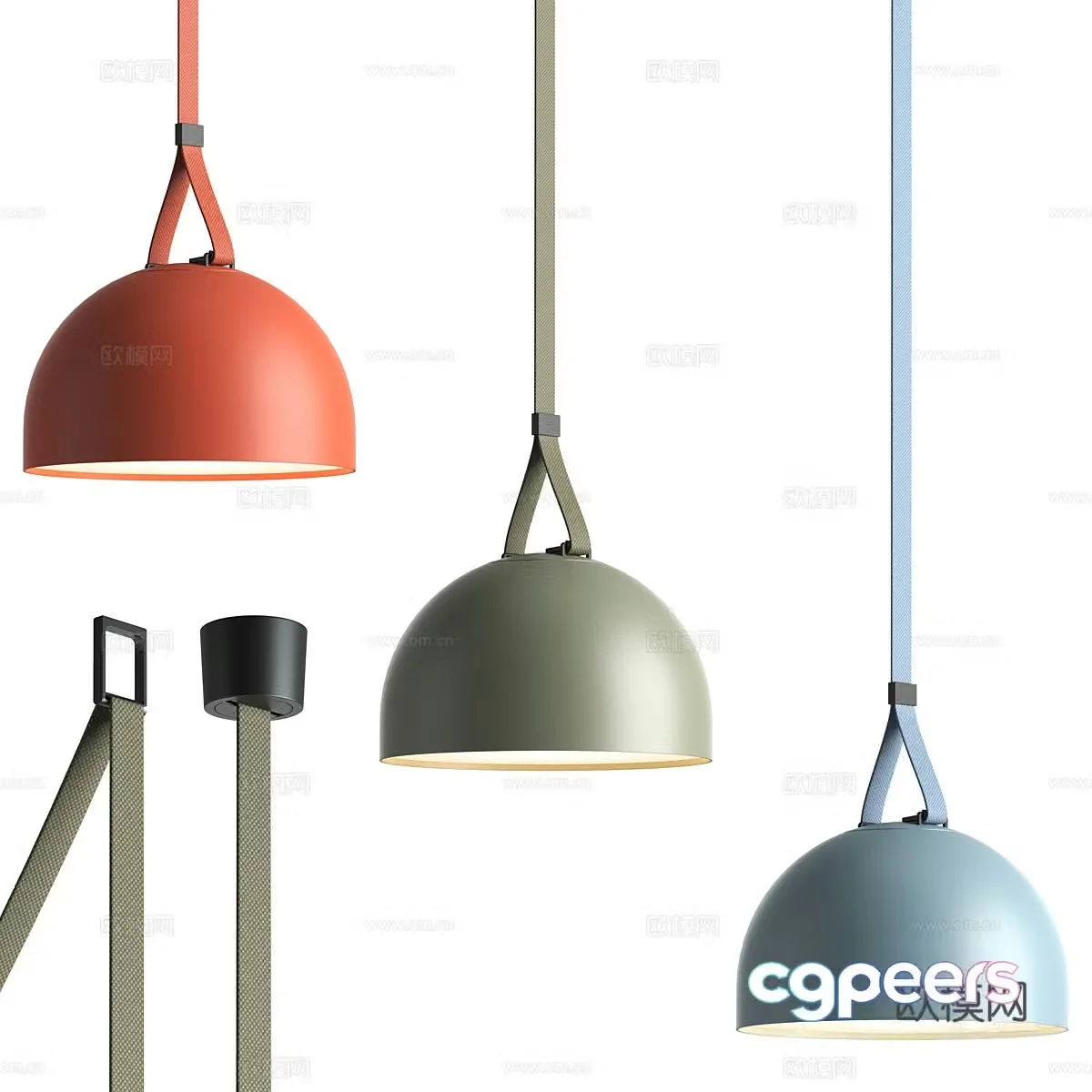 Modern Italian minimalist belt decorative chandelier 3d model