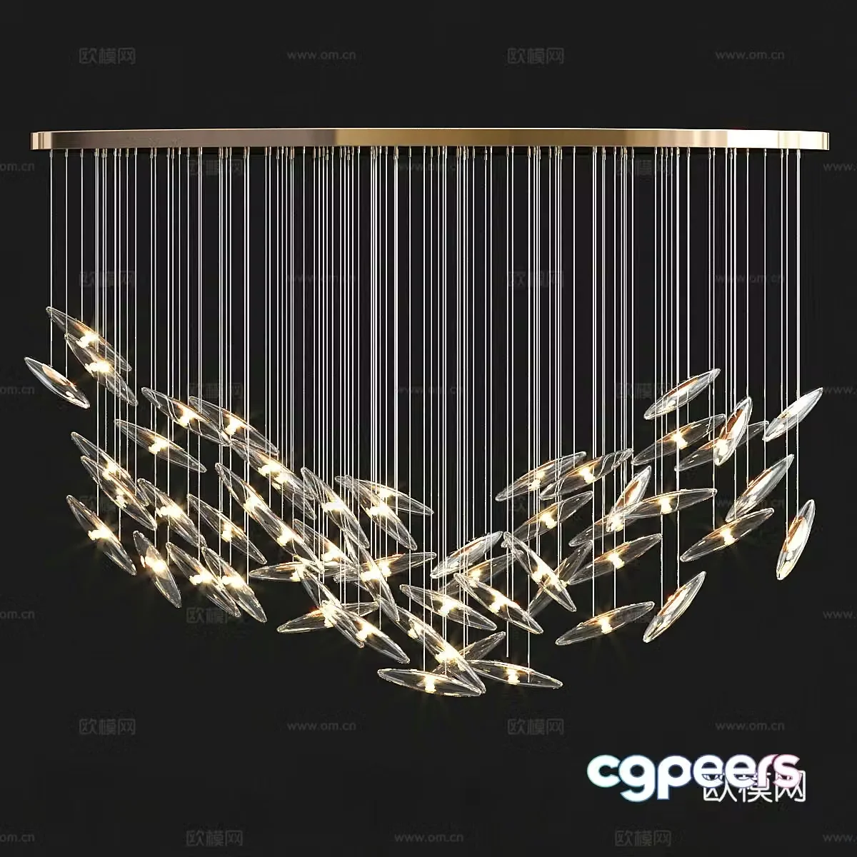 New Chinese craft chandelier 3D model