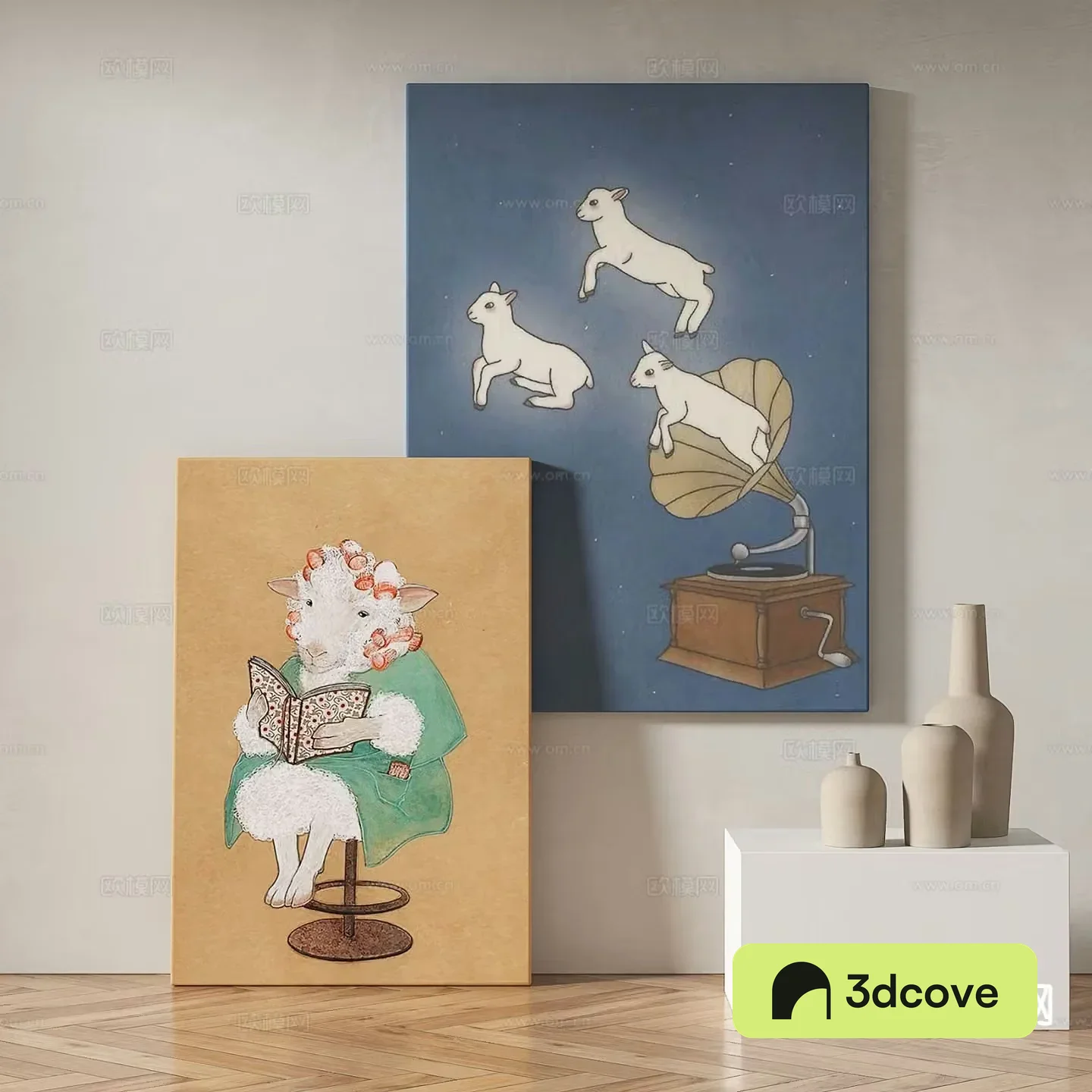 Modern cartoon painting decorative painting