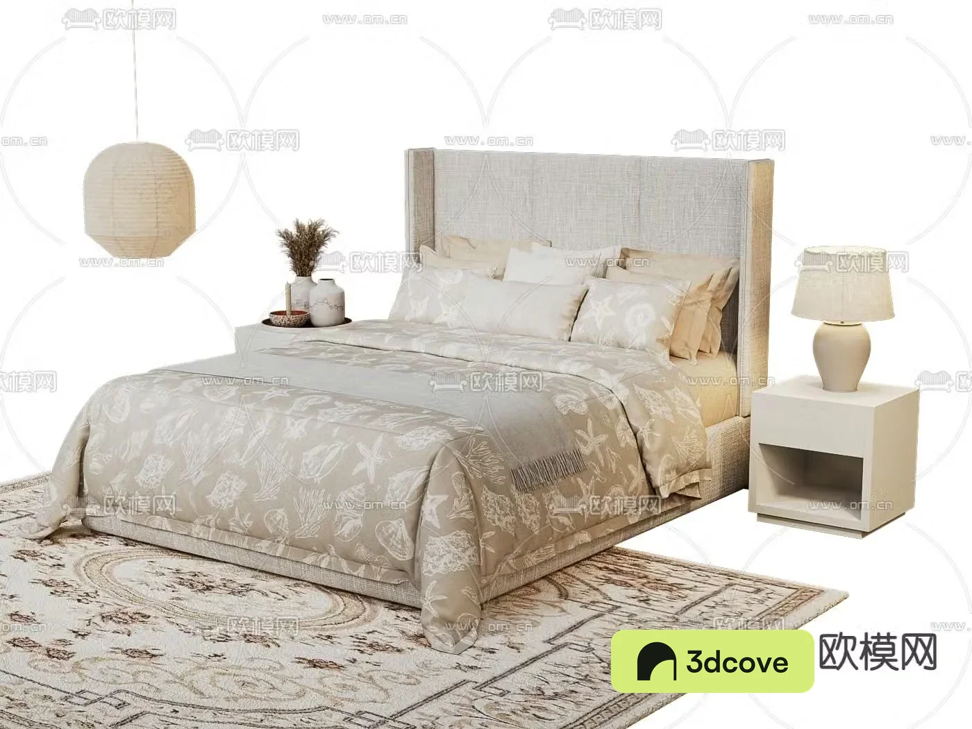 Simple European double bed