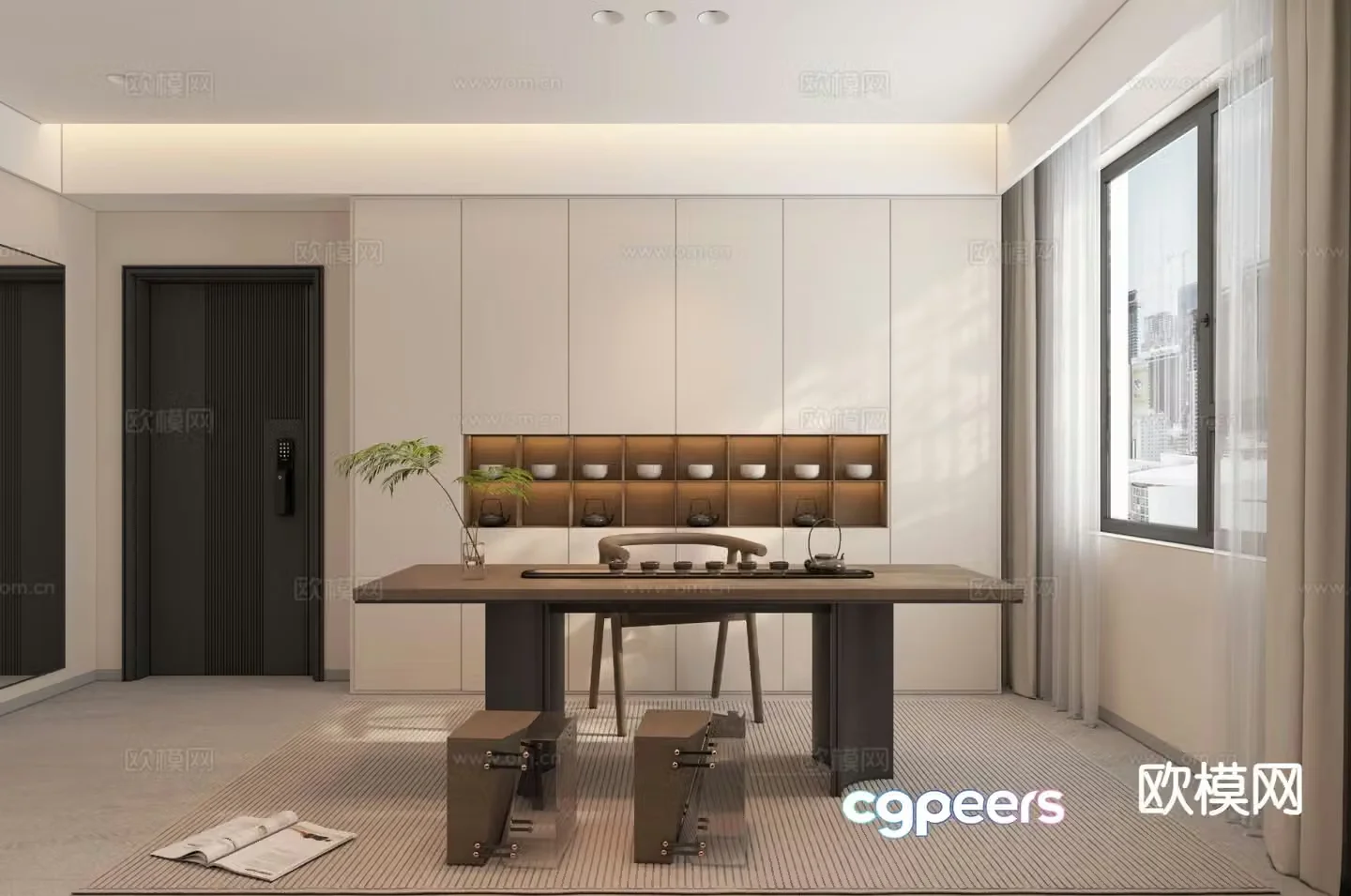 Modern tea room tea tasting room 3d model