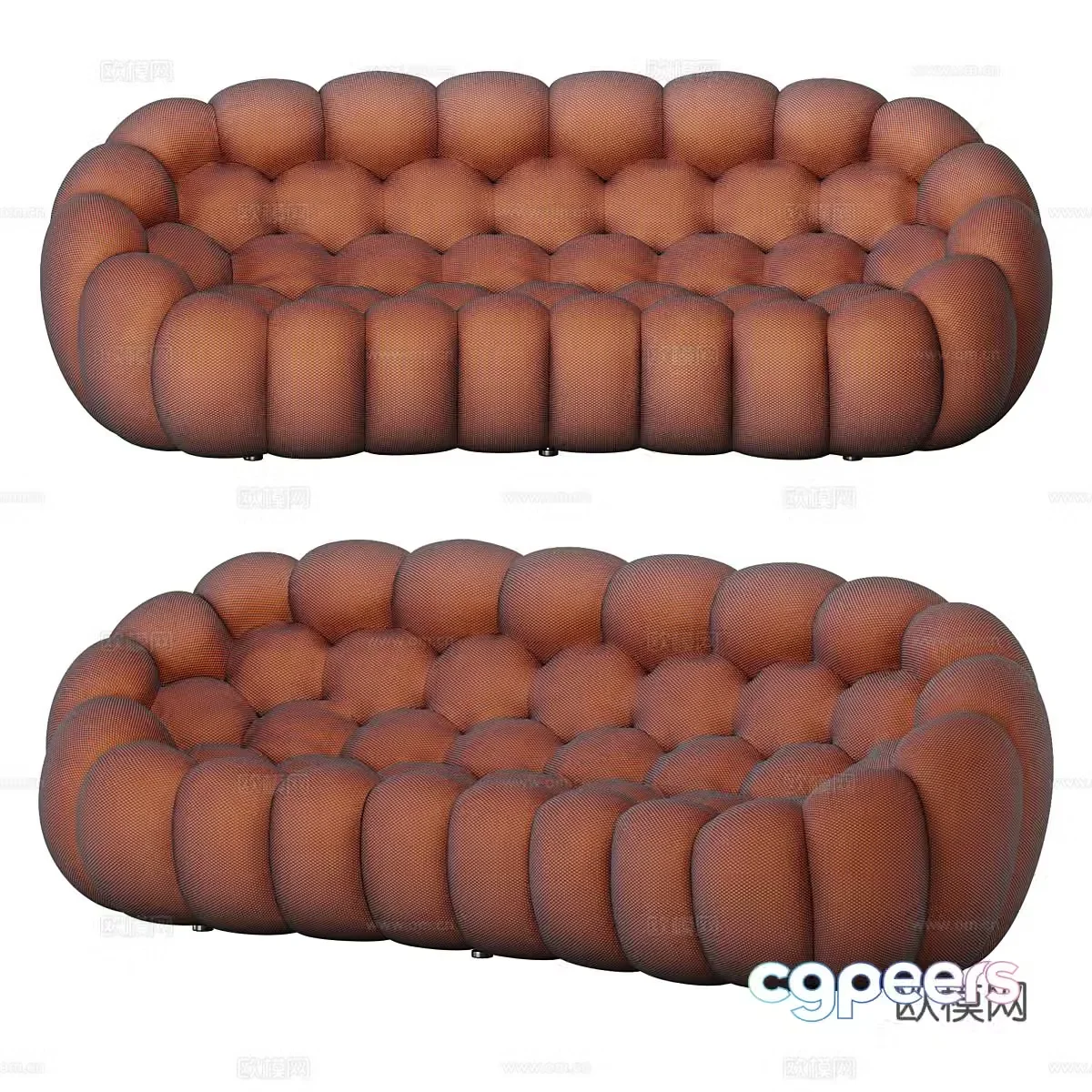 Modern simple double sofa double sofa simple sofa living room sofa pillow 3D model