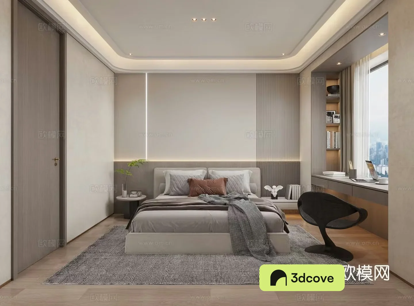Modern minimalist bedroom second bedroom