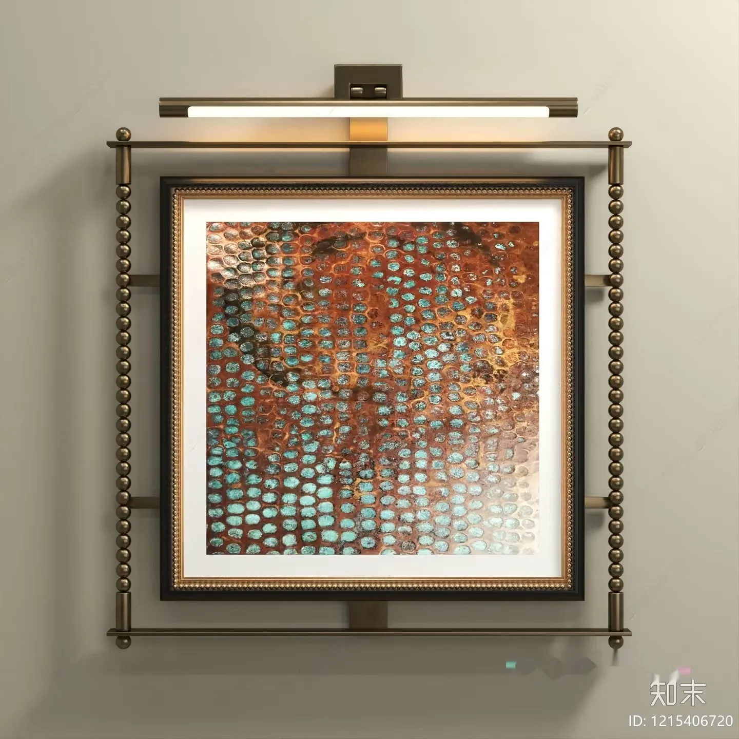 A Gold Light Fixture 3D Model – 16889 – VRAY Render