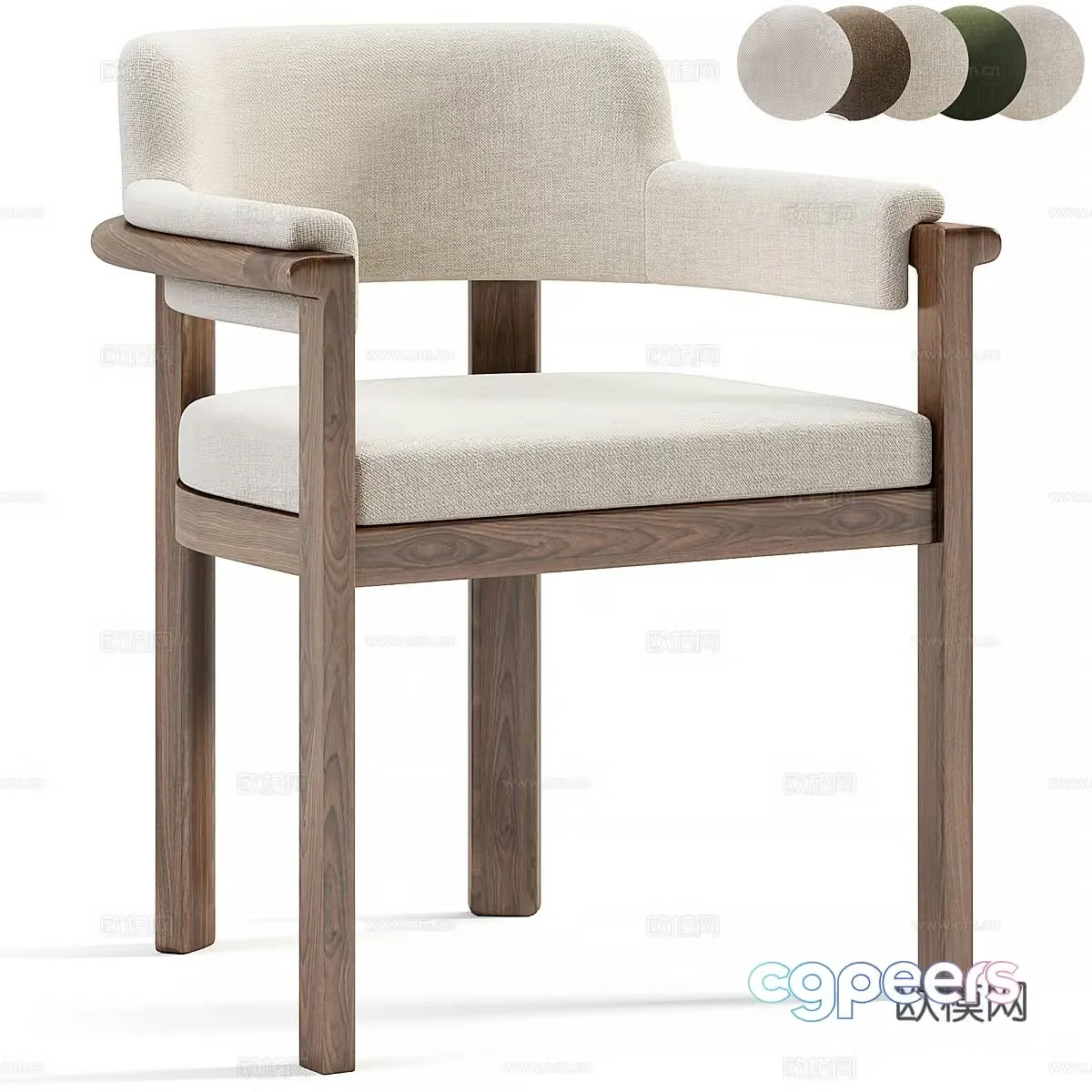 Wabi-sabi chair dining chair 3d model