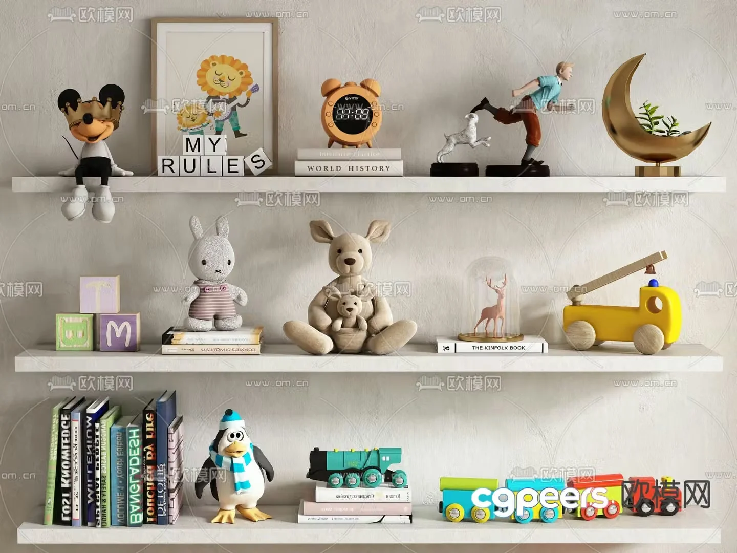 Children’s ornaments books dolls paintings toys 3D model