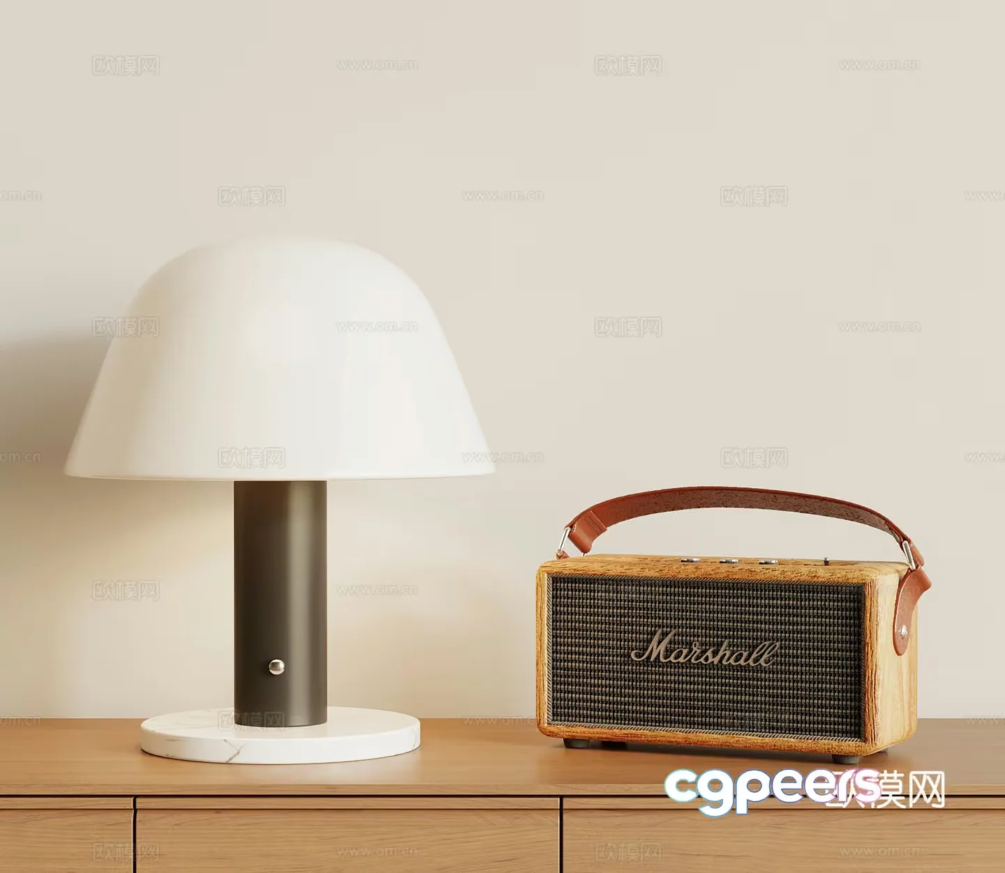 A Lamp And A Speaker 3D Model – 7814 – VRAY Render