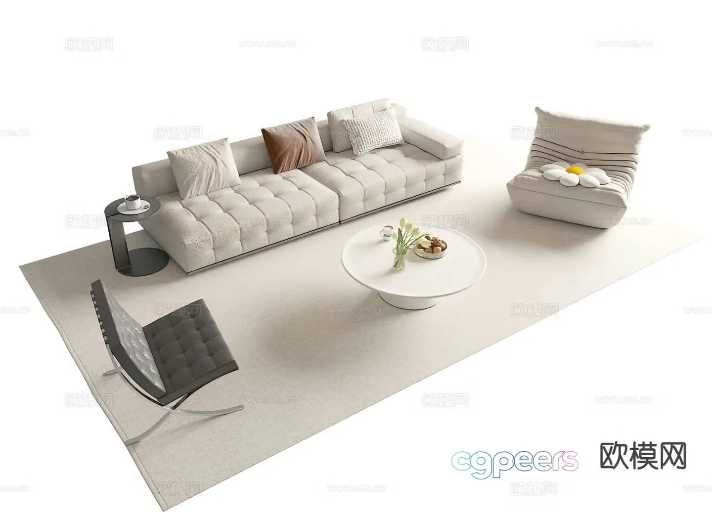 Modern sectional sofa 3d model