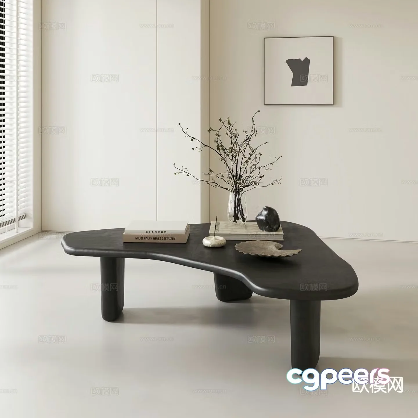 Medieval style coffee table special shaped coffee table 3d model
