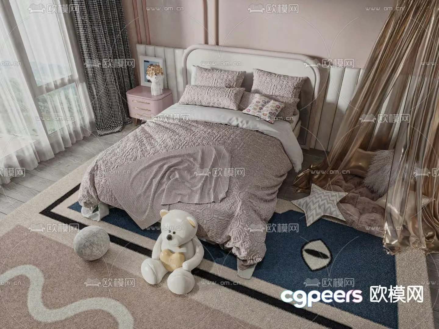 Modern children’s bed 3d model