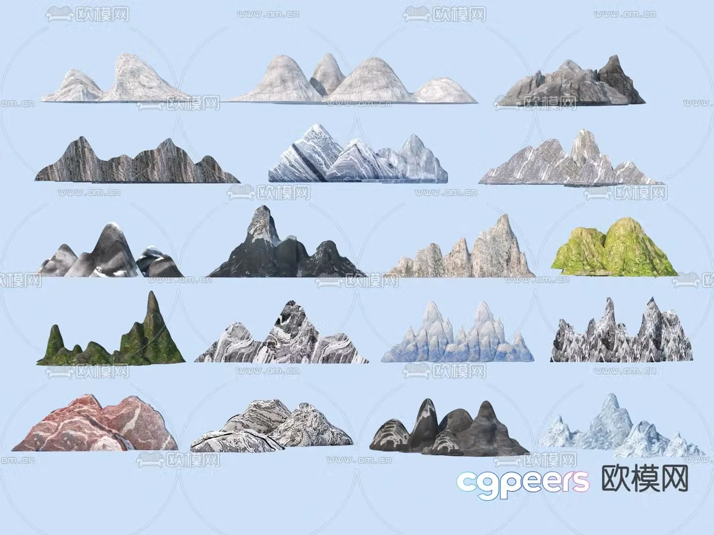 New Chinese style Xuelang stone stone rockery 3D model