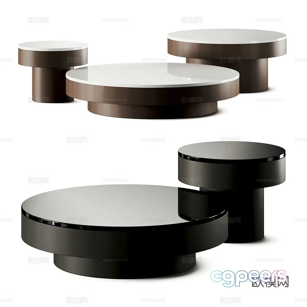 Modern Italian coffee table combination 3D model