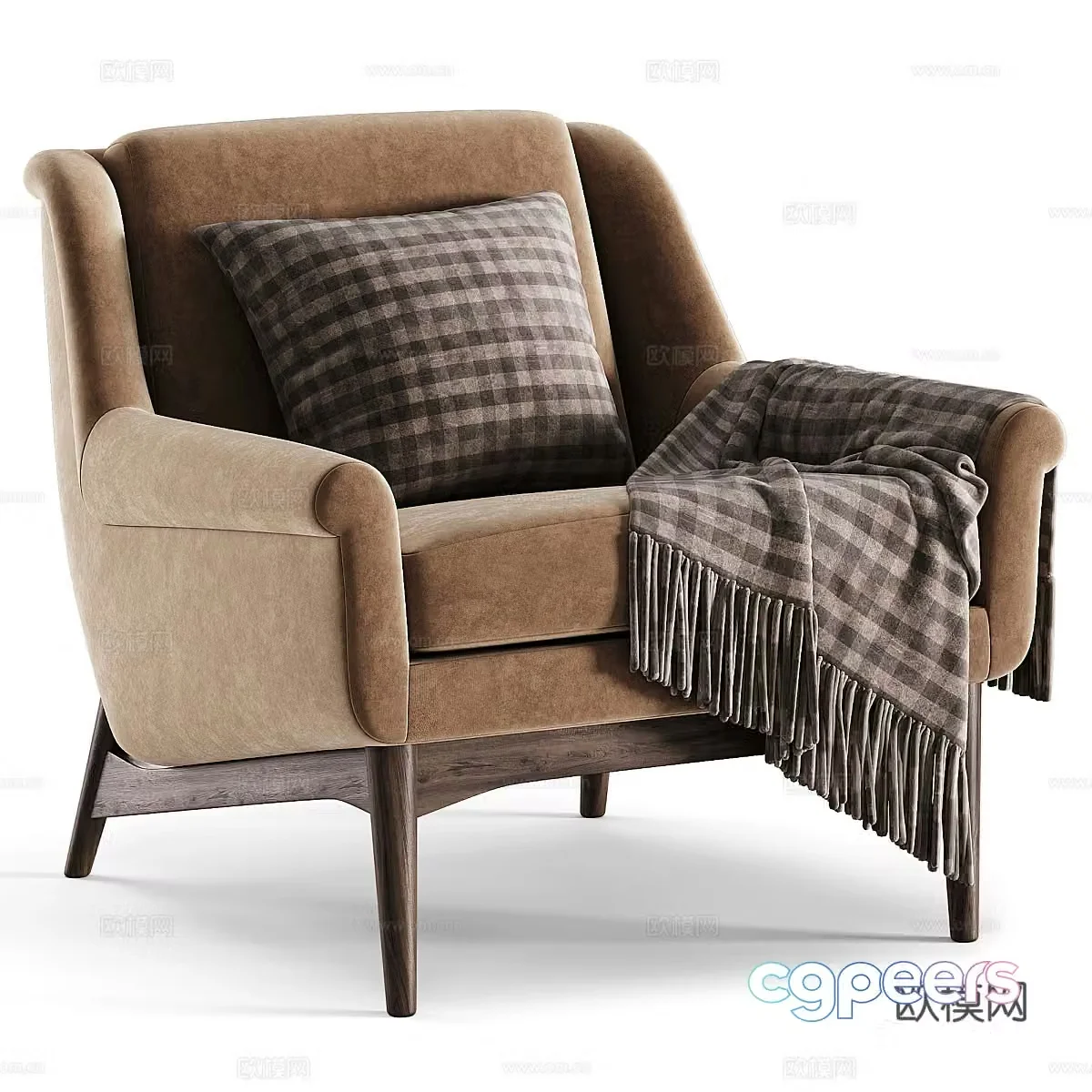 Modern Italian Lulu white small armchair 3d model