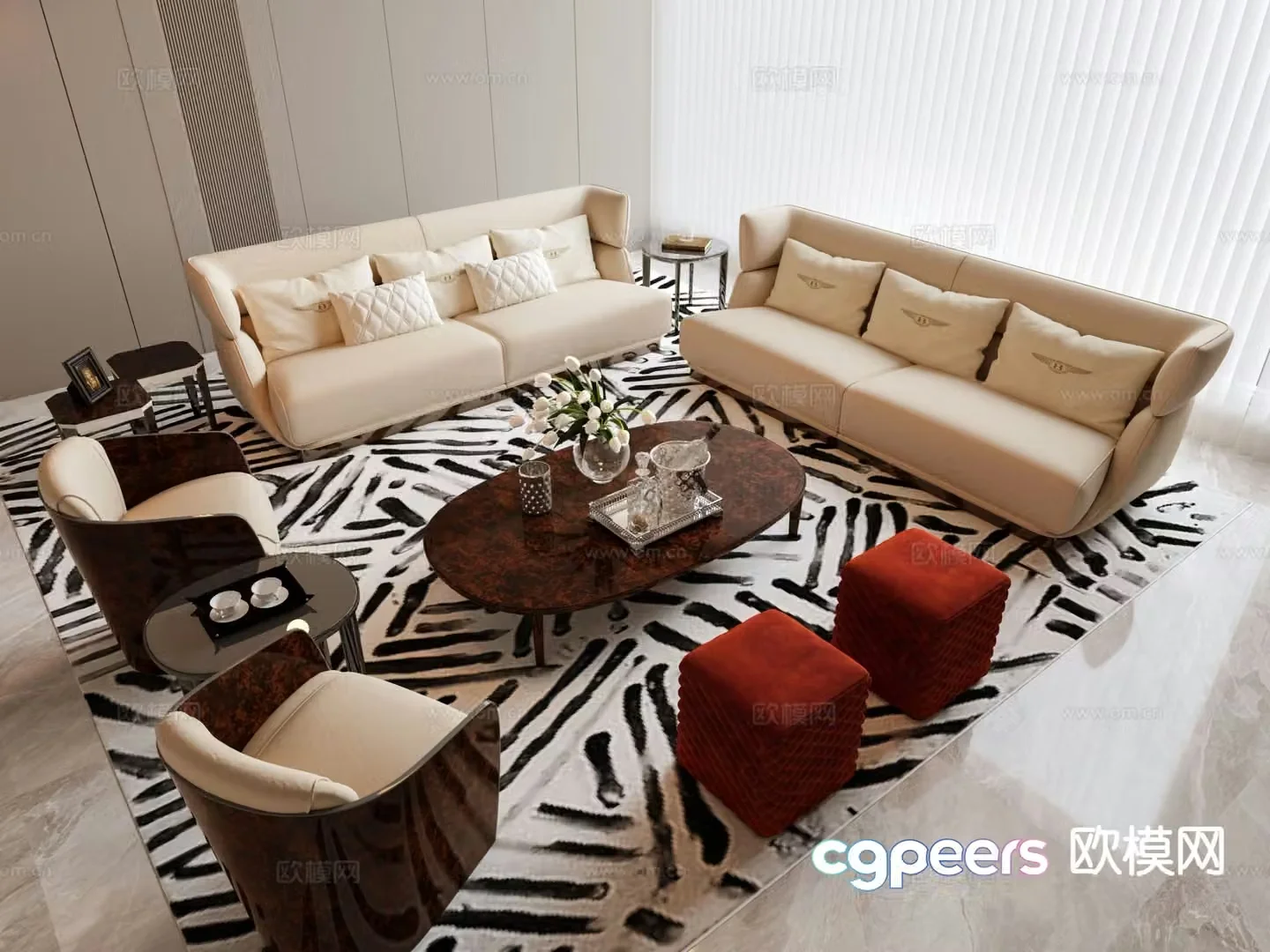 Modern sectional sofa 3d model