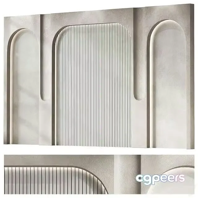 3ds Max Free – Wall arched decorative panels