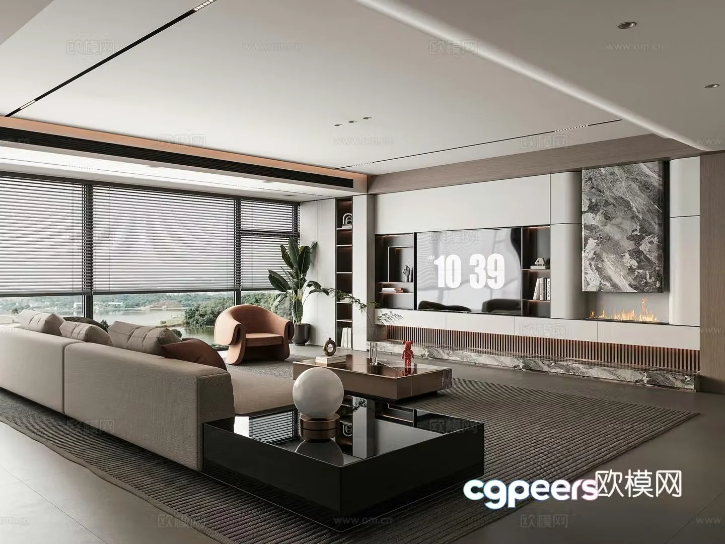 Modern living room 3d model