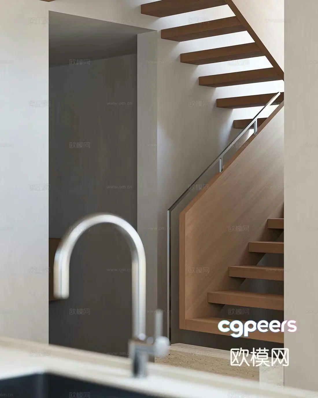 Modern stairwell 3d model