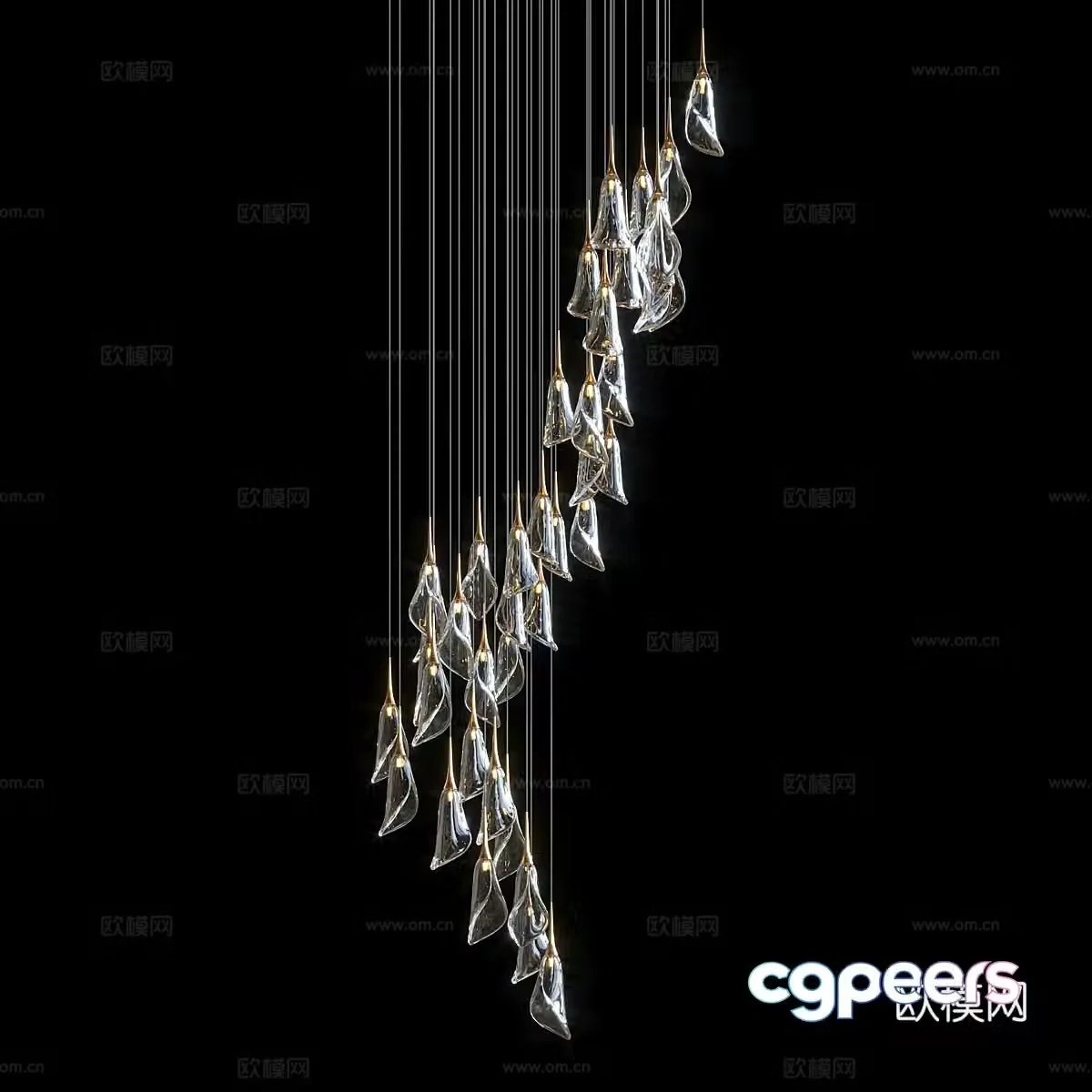 Modern glass decorative lamp 3d model