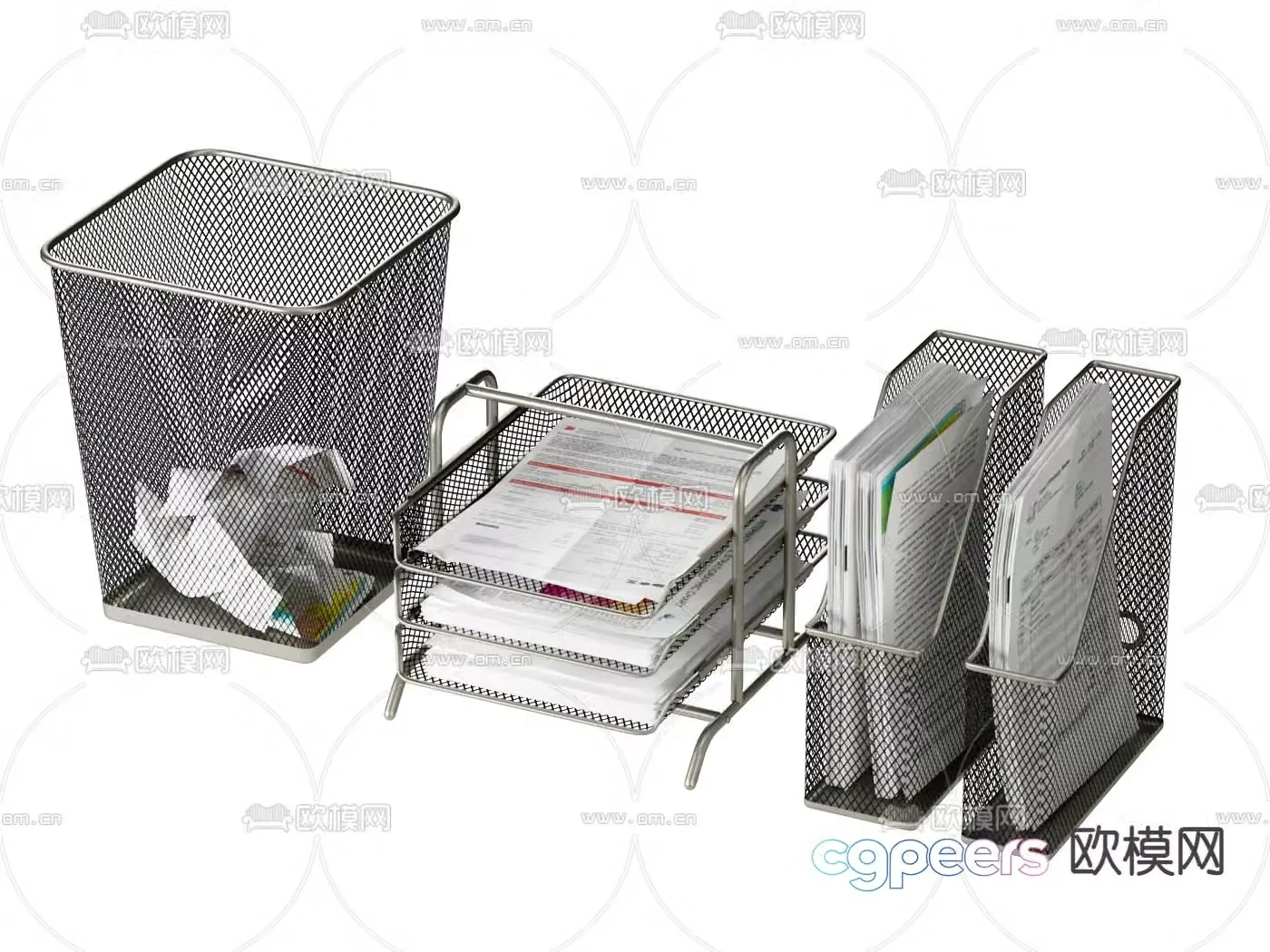 Document storage box wastebasket 3d model