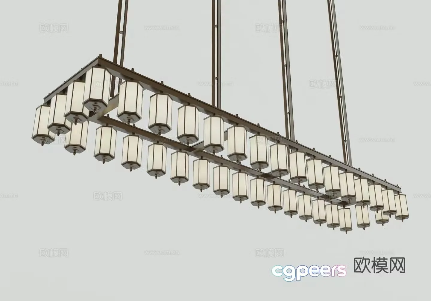New Chinese chandelier 3D model