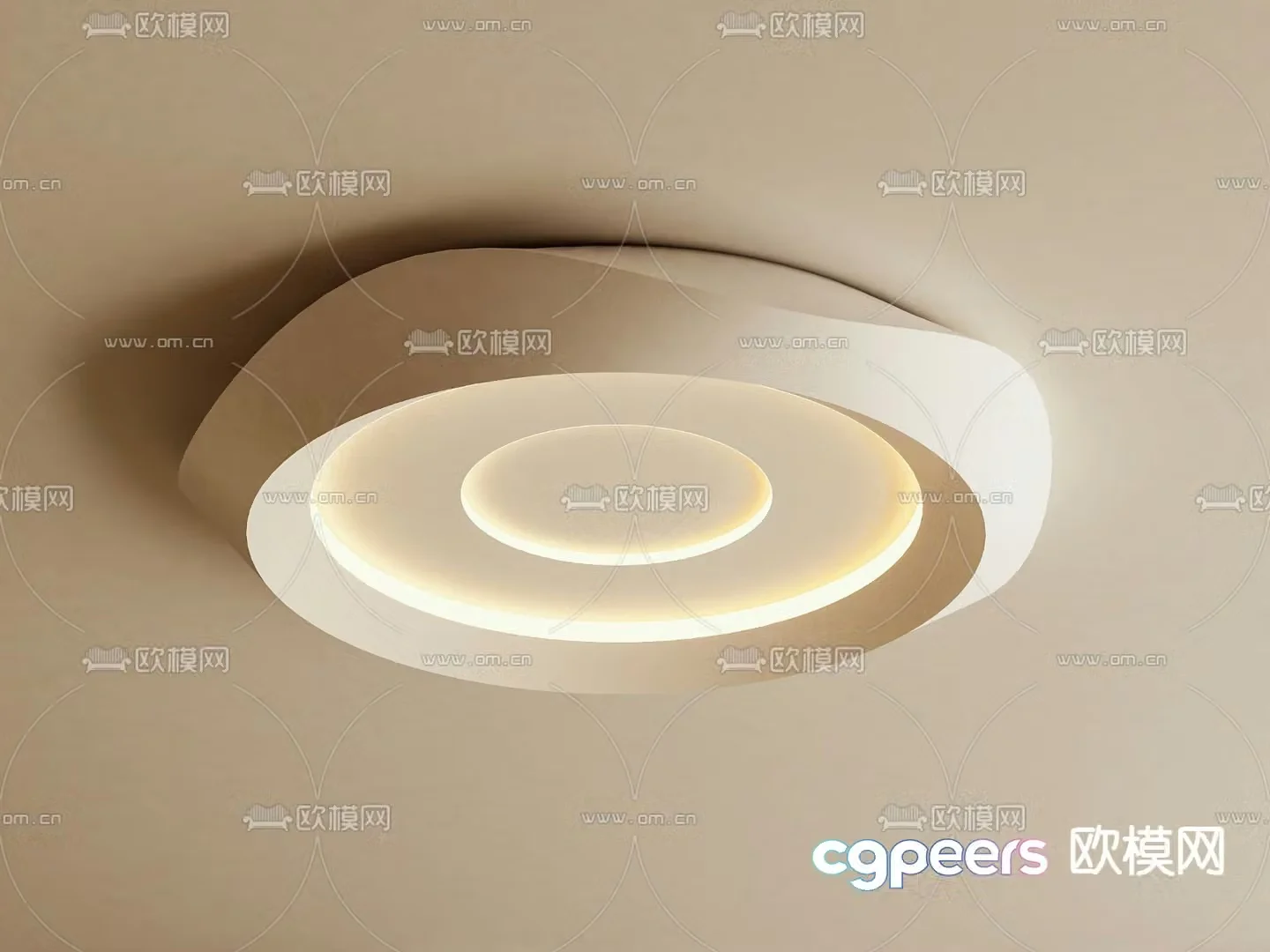 Cream style ceiling lamp bedroom lamp 3d model