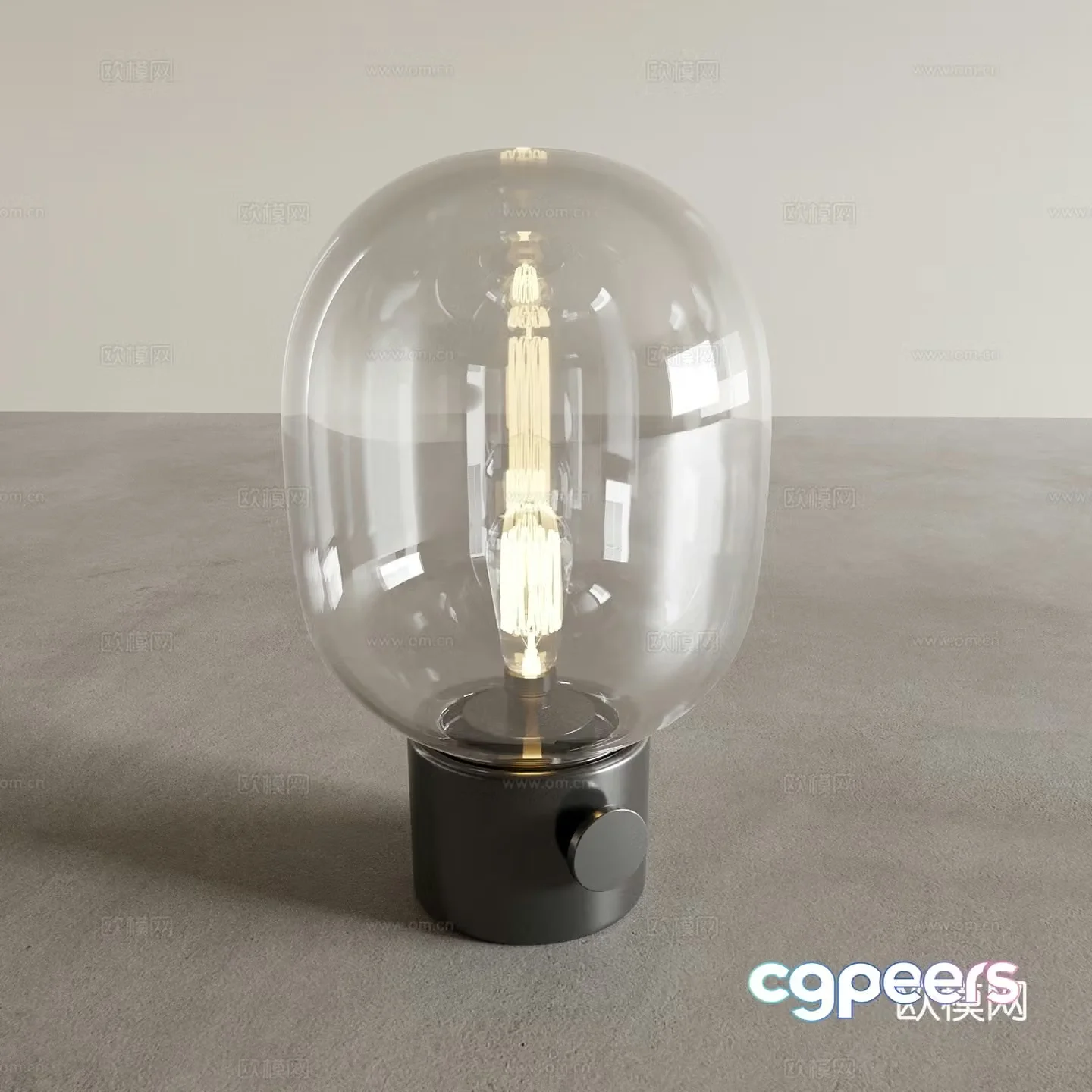 Glass table lamp 3d model