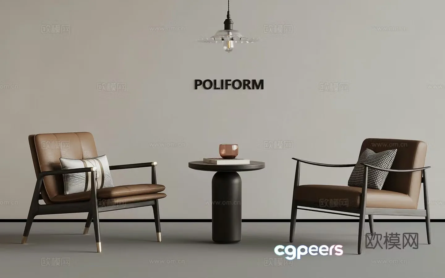 Leisure chair modern leisure chair with armrests chandelier side 3d model