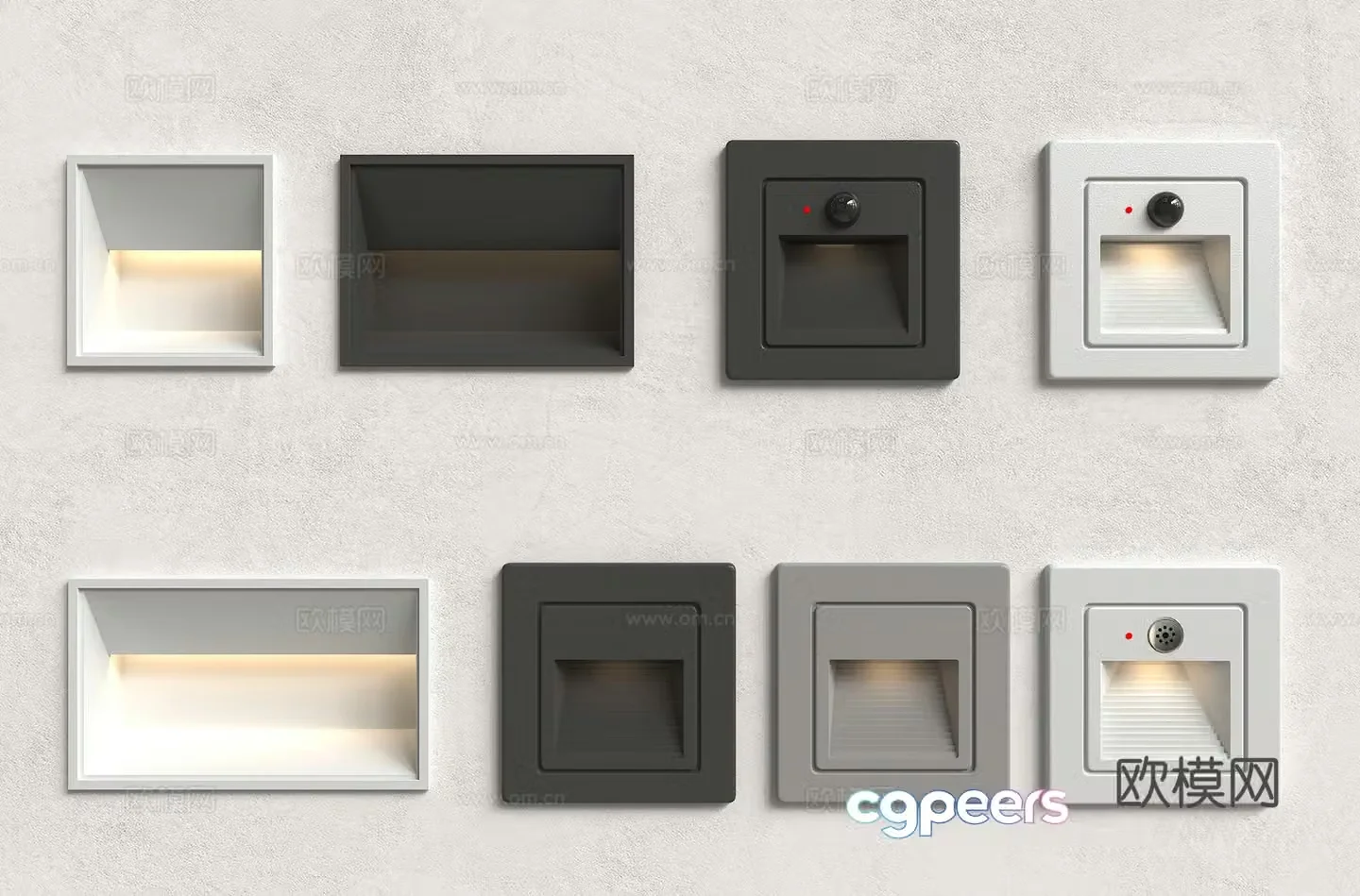 Modern staircase sensing lights stepping lights night lights infrared sensing lights foot 3D model