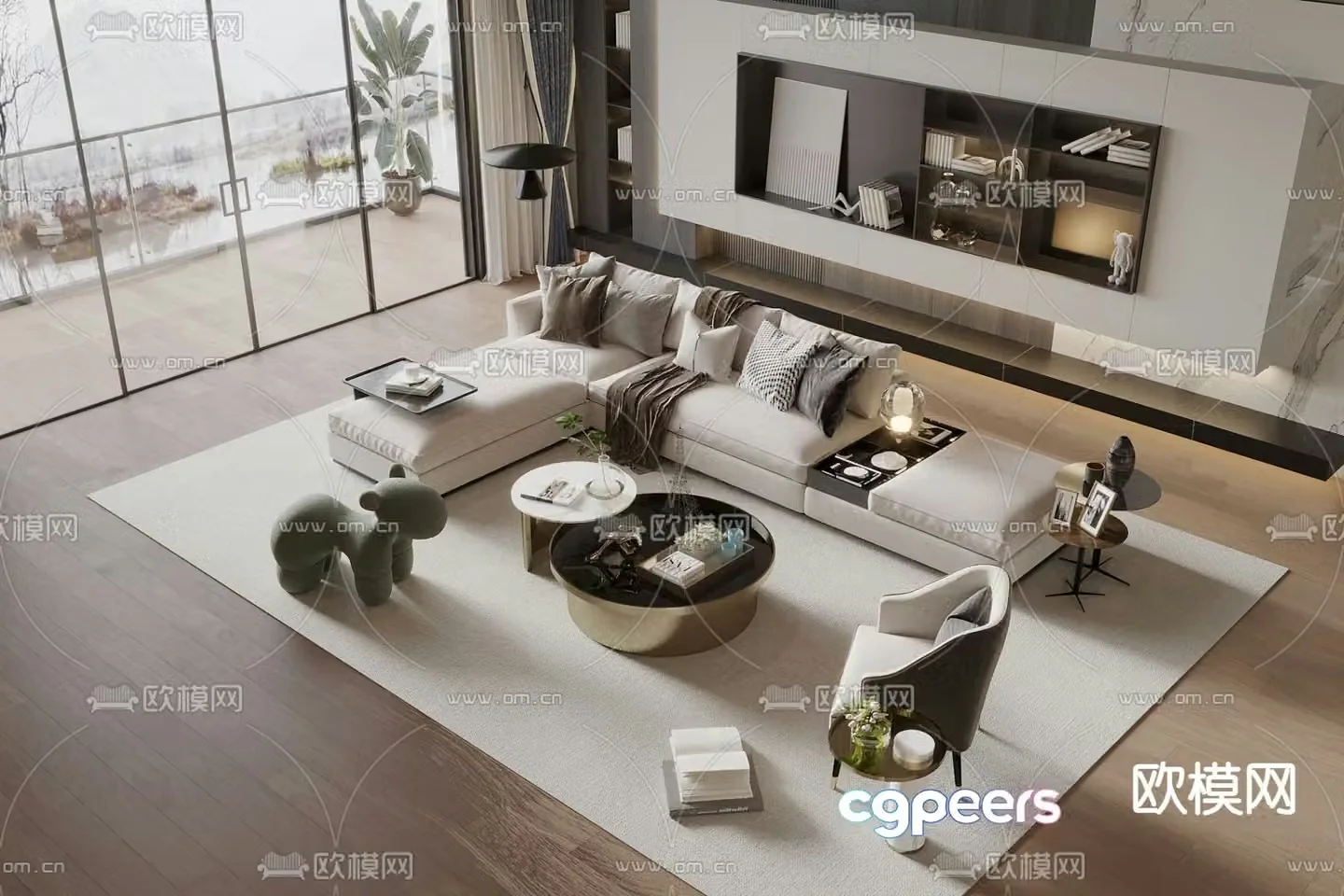 Modern modular sofa corner sofa 3d model