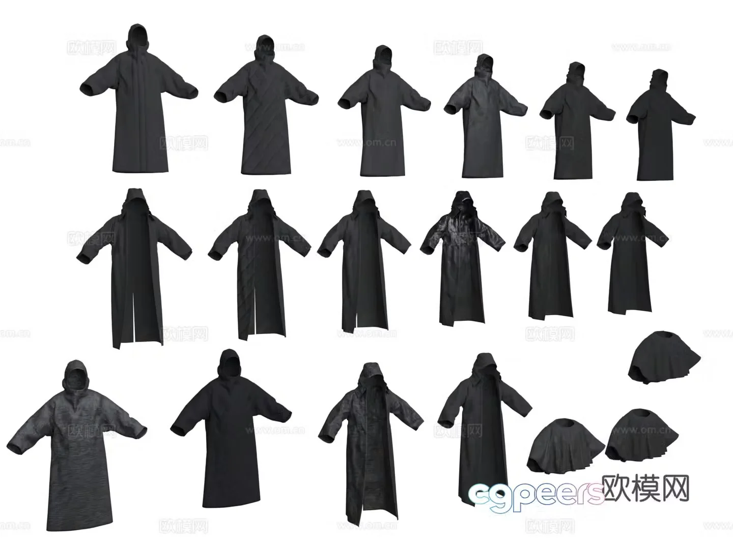 Raincoat Cyberpunk Style Costume Decoration Props Model 3D Model