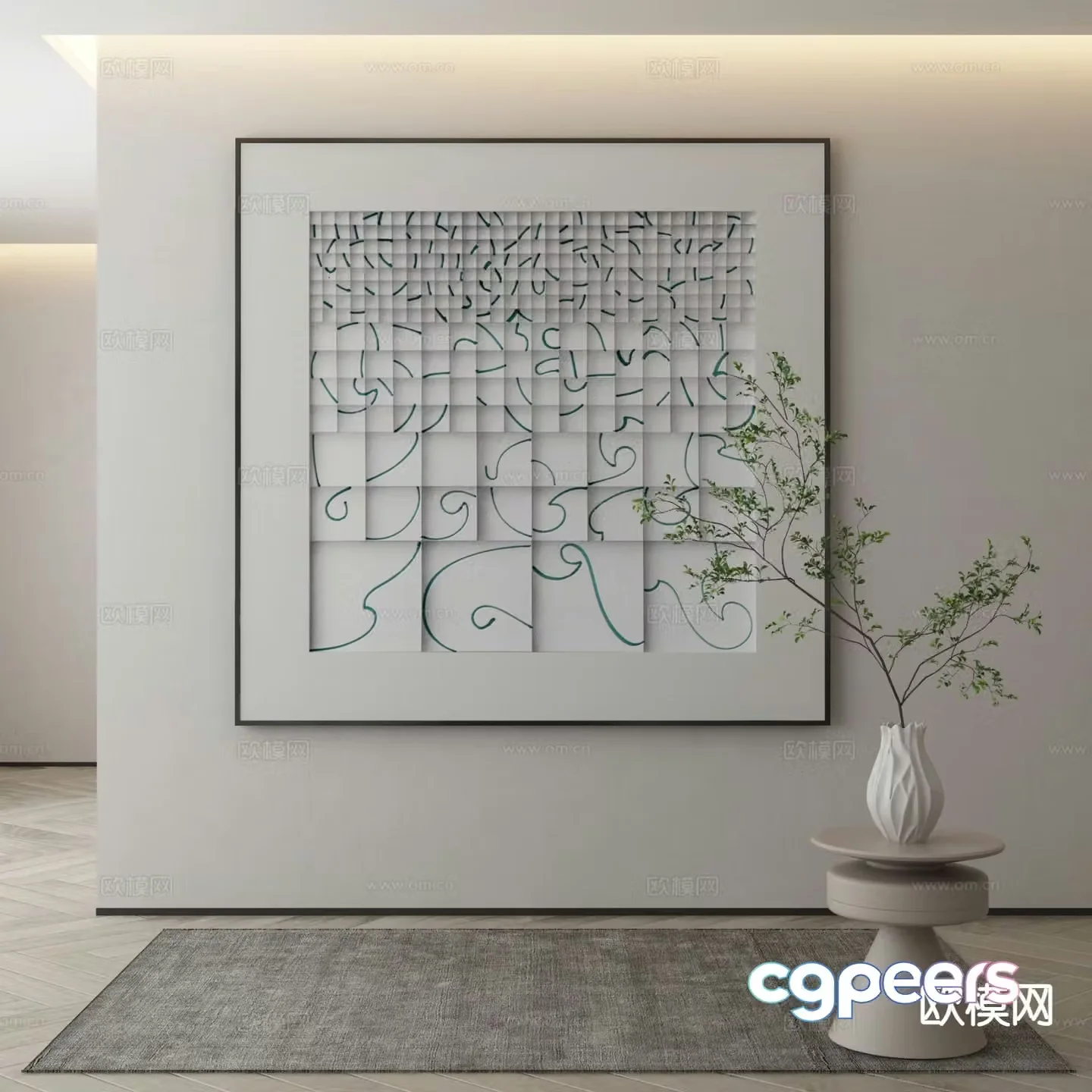 Decorative painting art painting hanging painting 3d model