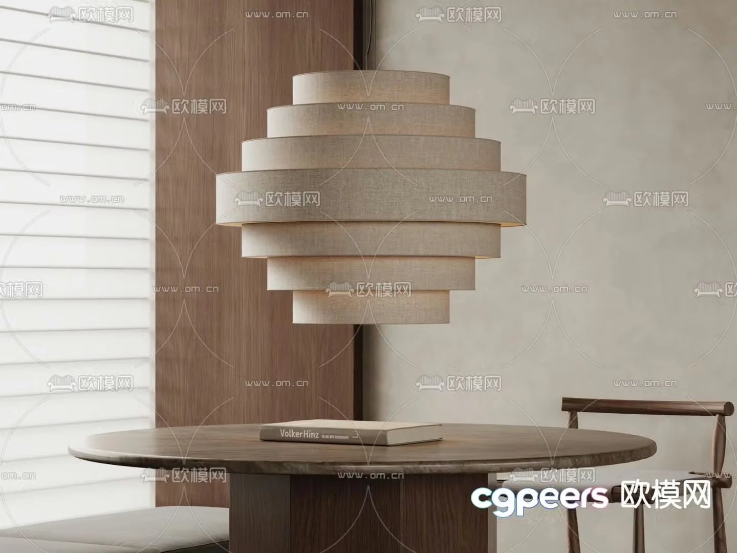 Wabi-sabi chandelier paper chandelier 3d model