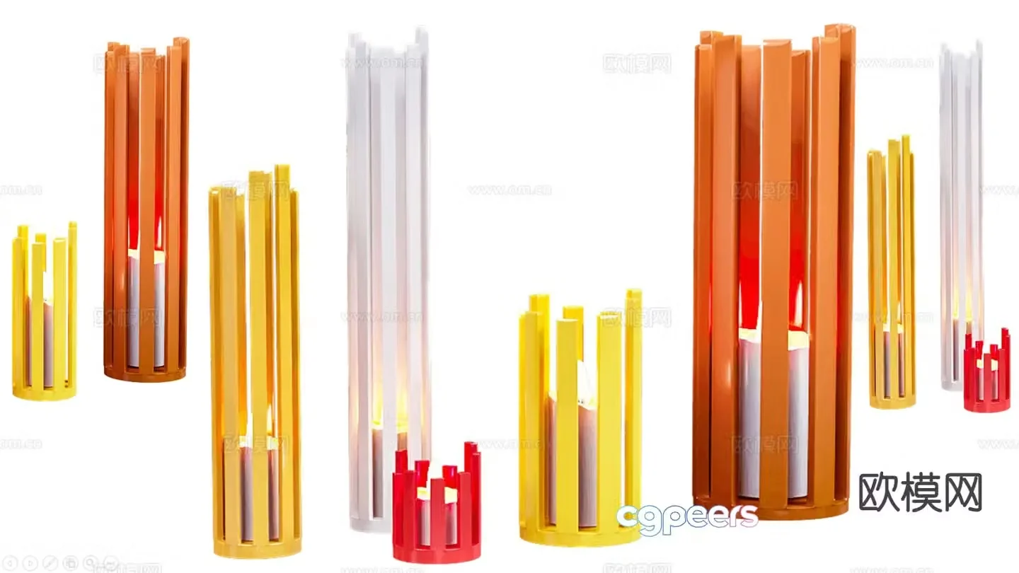 American candle art candle holder 3d model