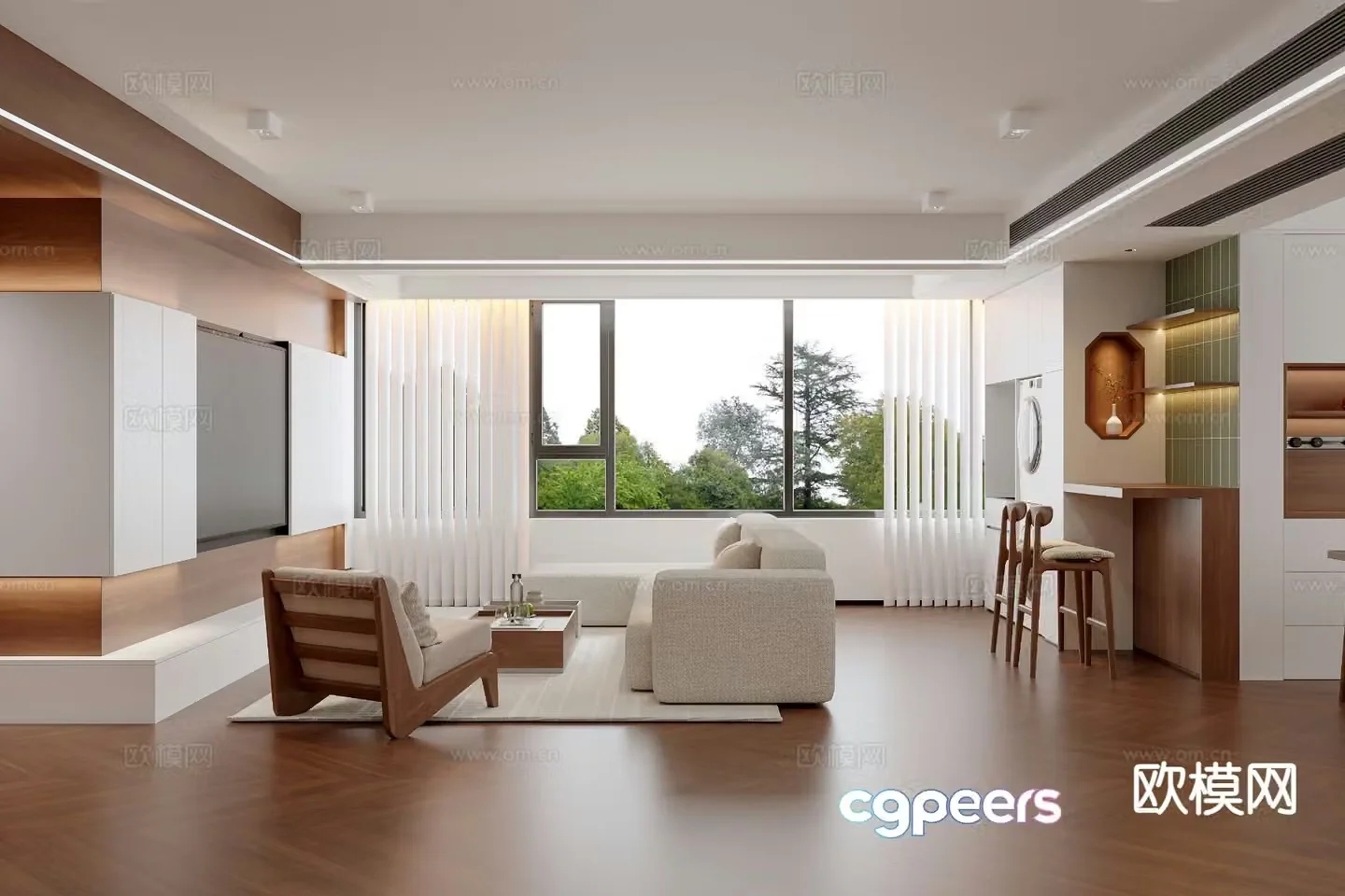 Modern guest restaurant 3d model