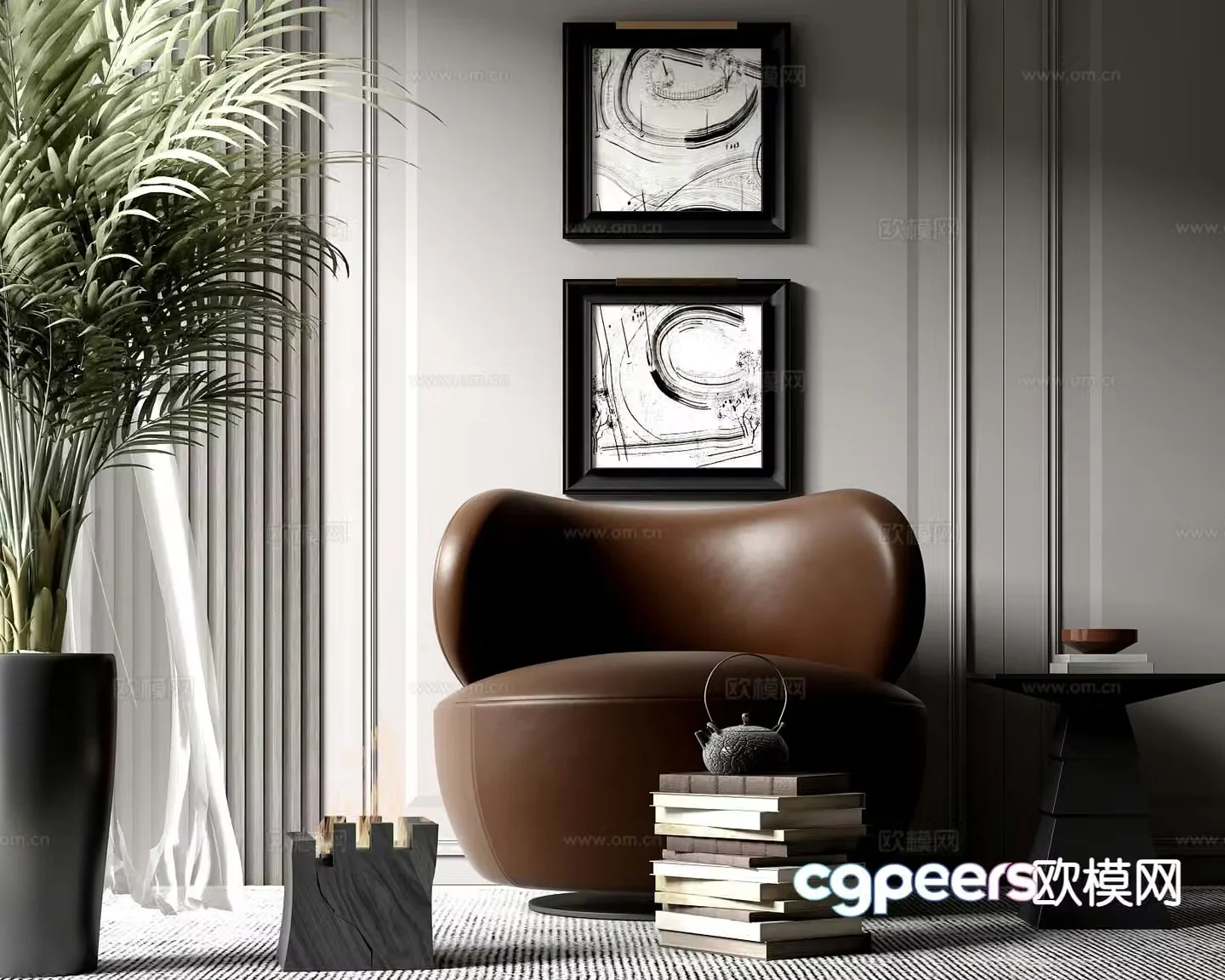 Italian single sofa 3d model