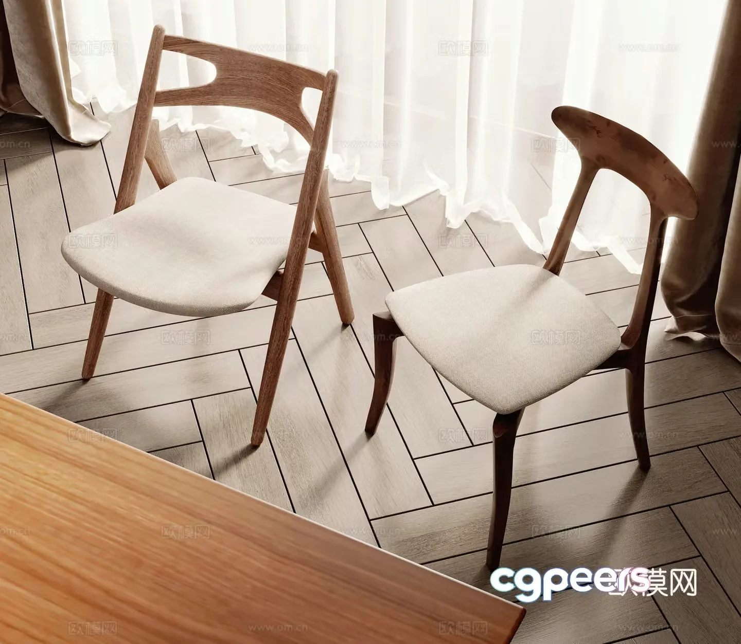 Medieval style single chair dining chair chair 3d model