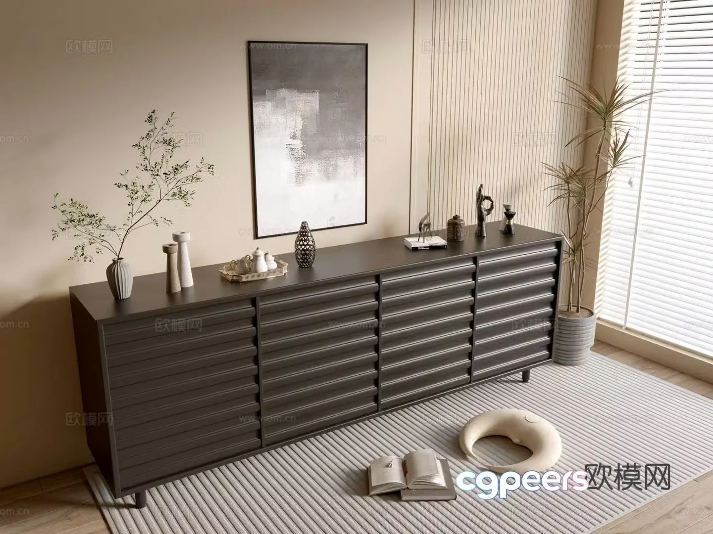 Modern entryway cabinet 3d model