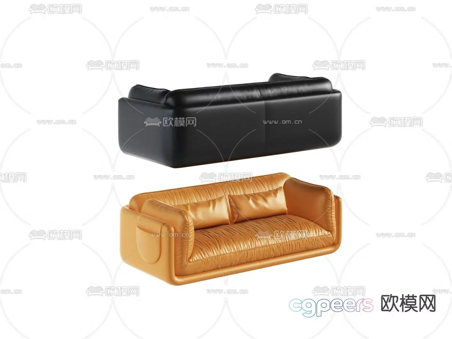 Leather sofa 3d model