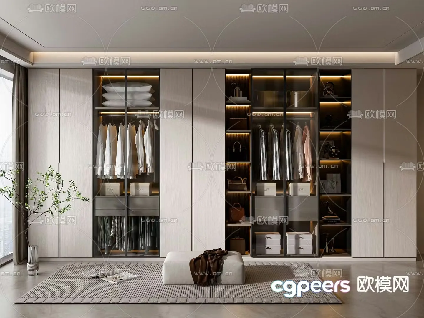 modern wardrobe wardrobe 3d model