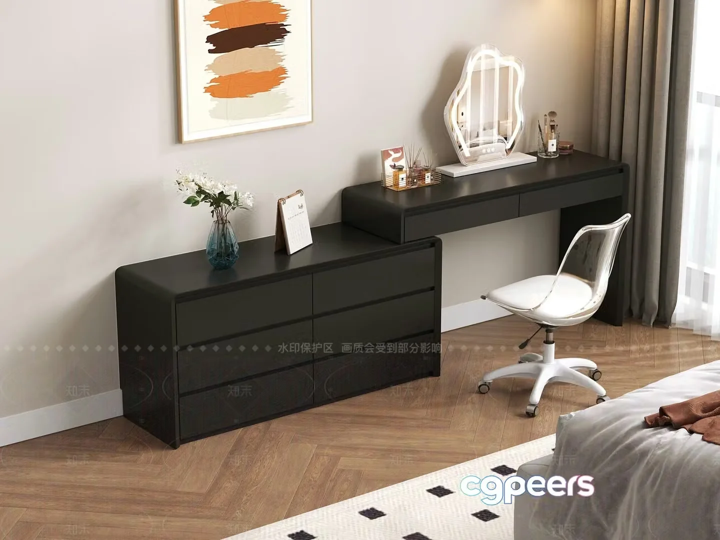 Modern Minimalist Bedroom 3D Model – 5021 – CORONA Render