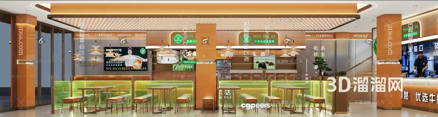 Modern Chinese Restaurant 3D Model – 1779 – VRAY Render