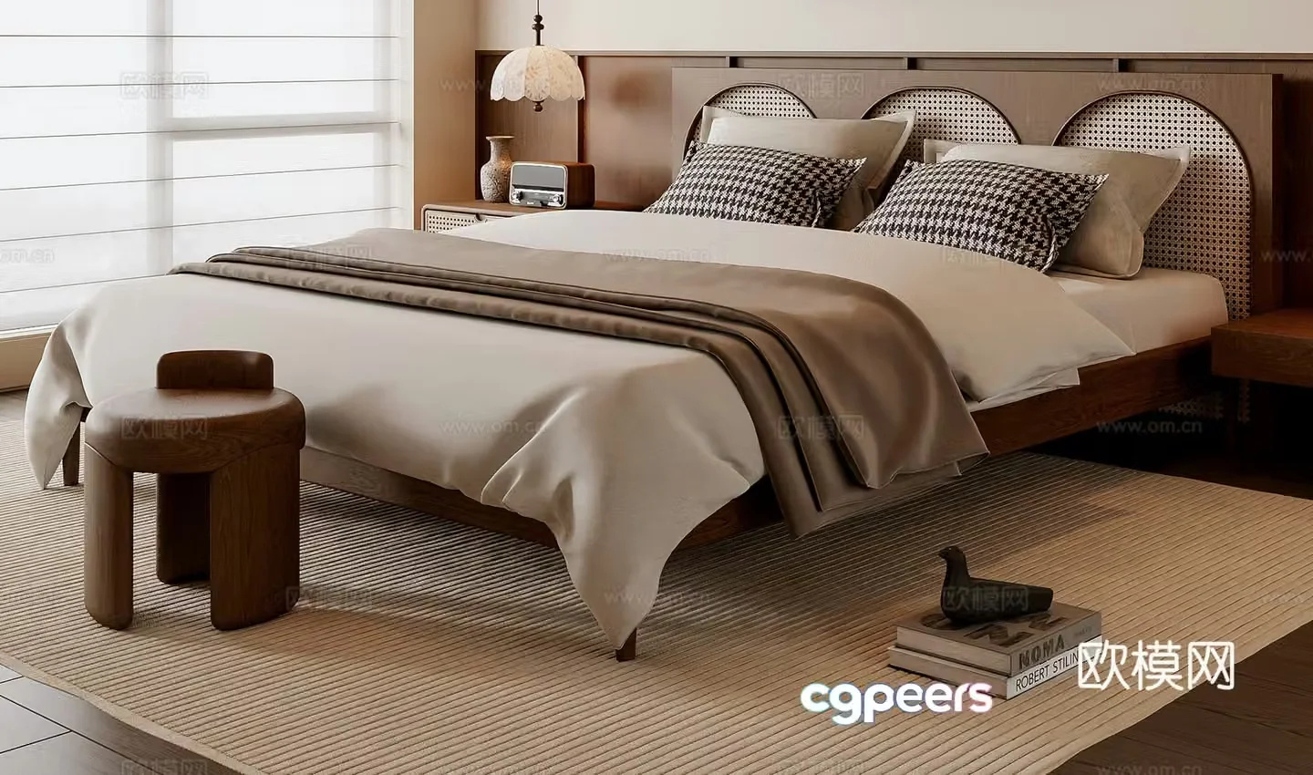 Middle-aged double bed 3D model
