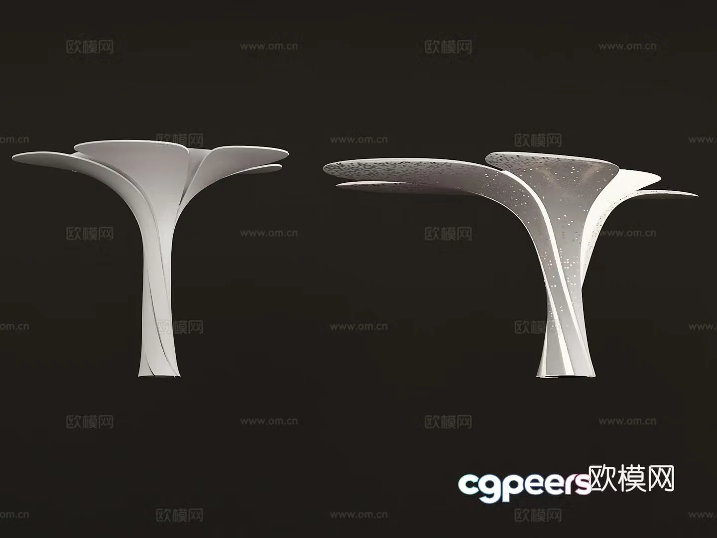 Modern opposite-sex columns decorative columns 3d model