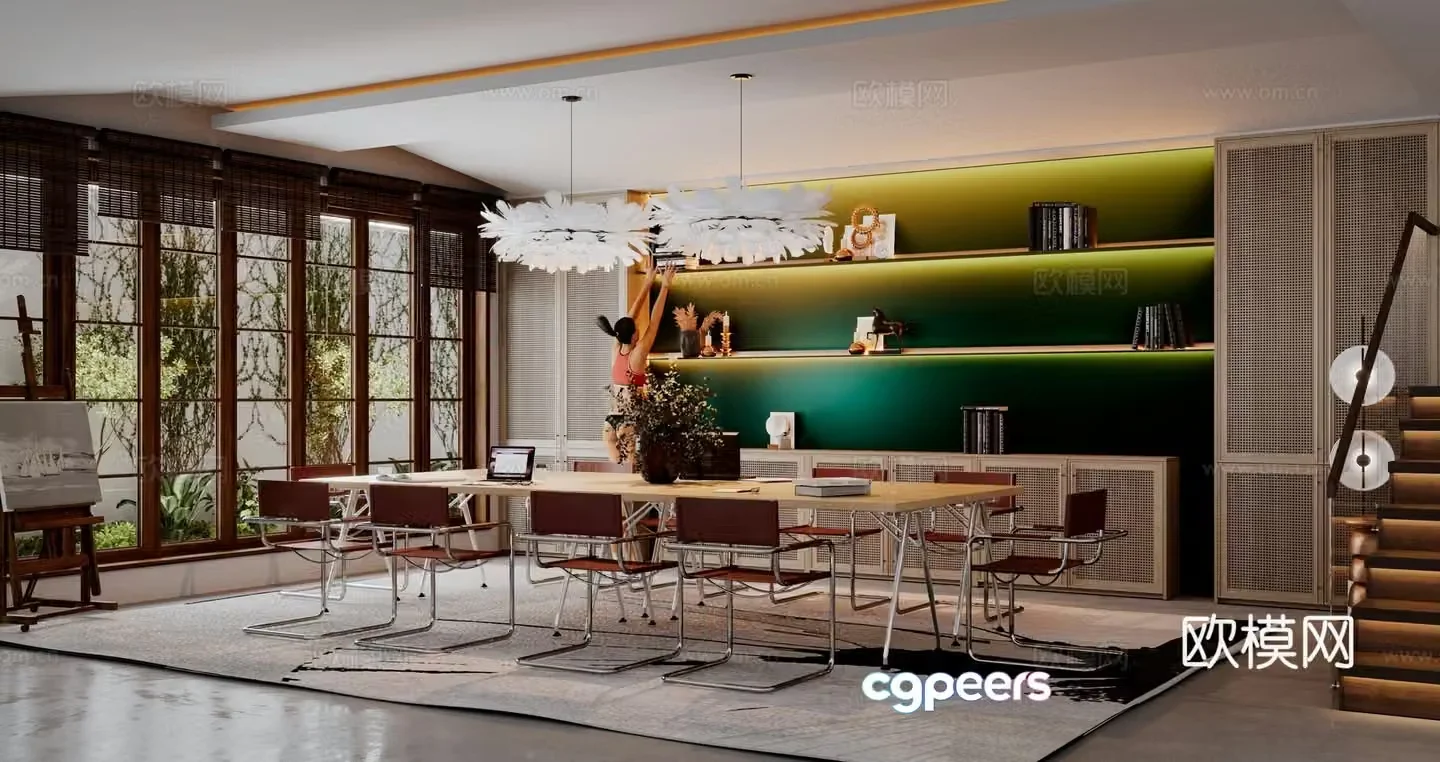 Modern restaurant 3d model
