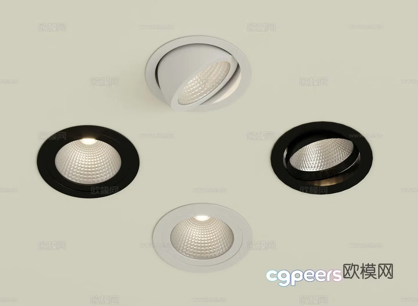 Modern downlight spotlight bull’s eye lamp 3d model