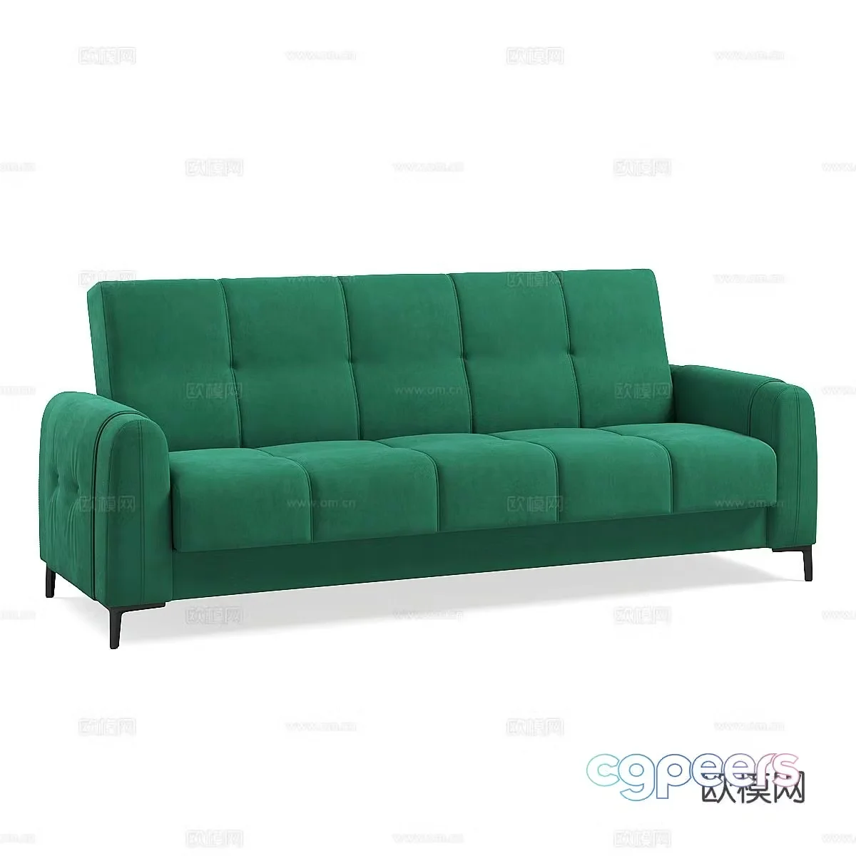 Modern multi-person sofa green sofa 3d model