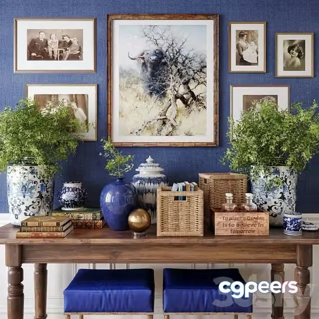 3ds Max Free – Decorative console set Chinese