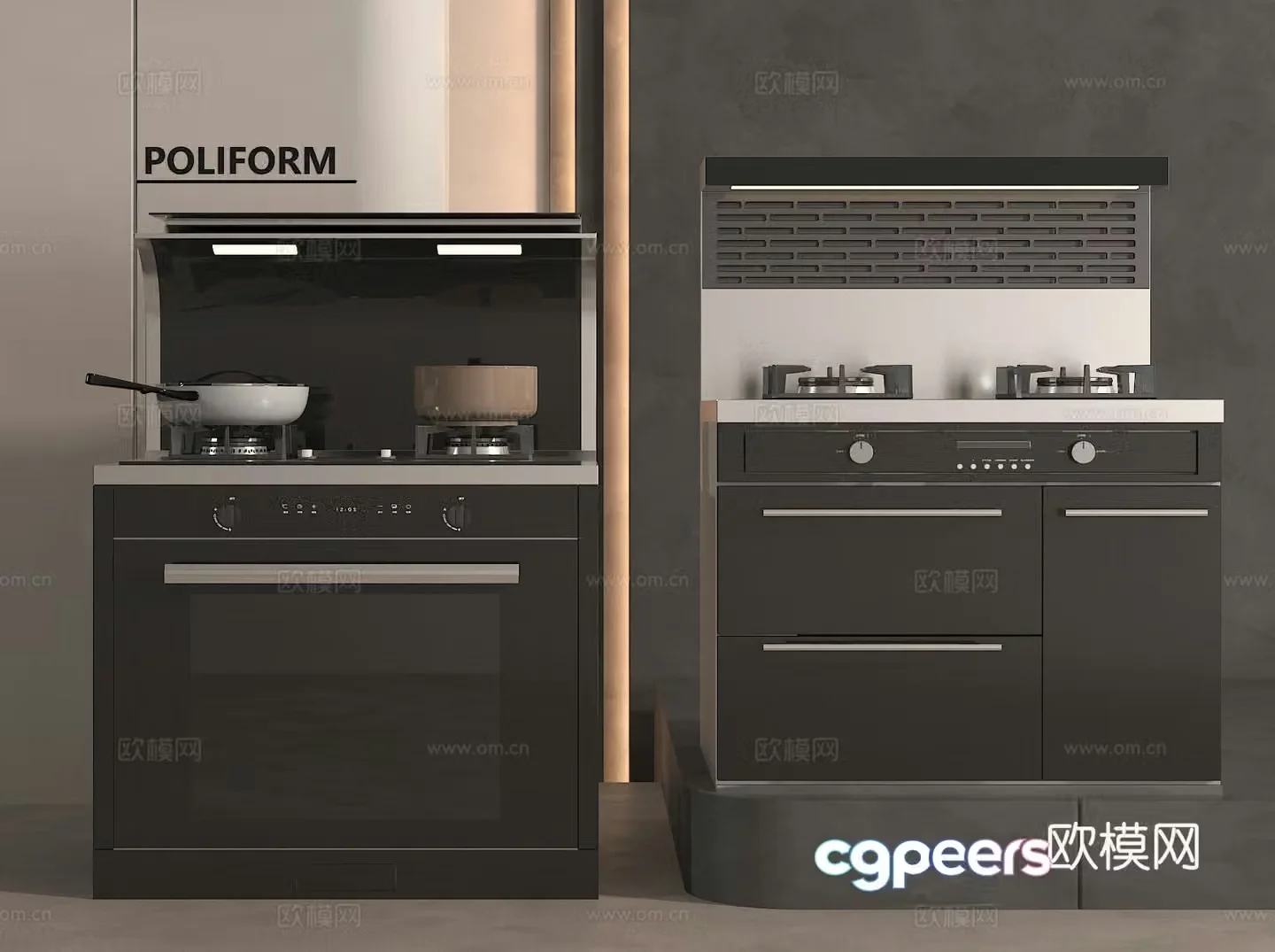 Integrated stove stove stove 3D model