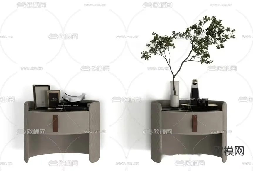 Modern Gray Nightstands 3D Model – 21038 – VRAY Render